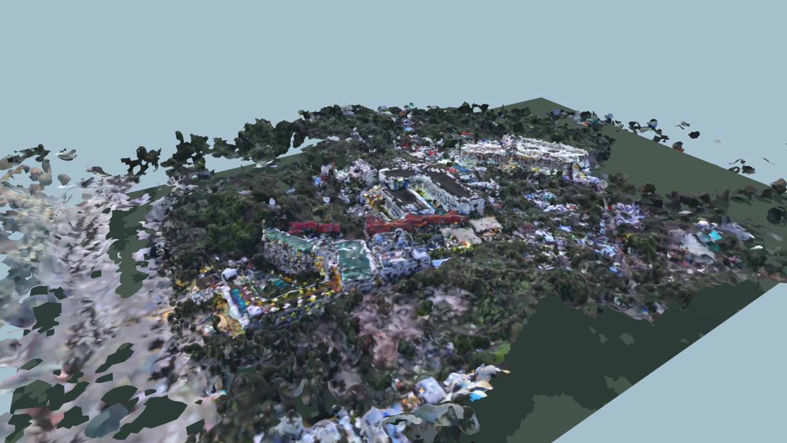 Digital twin mesh render from the same camera