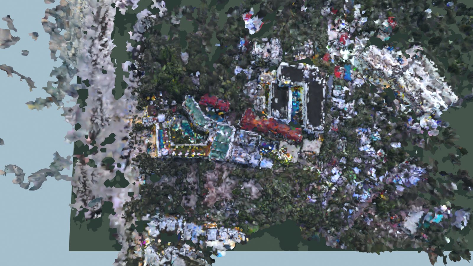Digital twin mesh render, top-down view