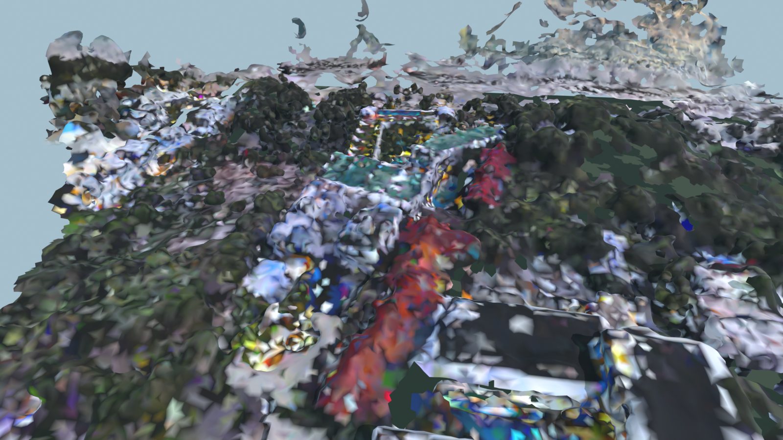 Digital twin mesh render, low oblique view