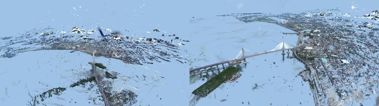 Renders with the sea kept and the floaters removed