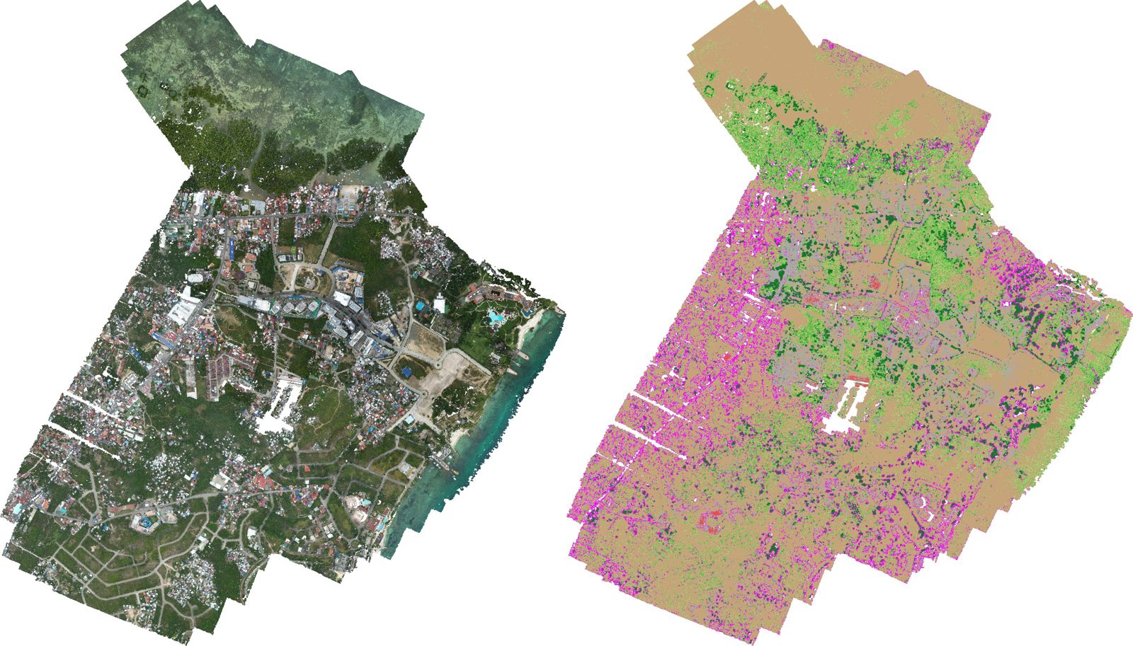 Point cloud photo colours next to automatic classes