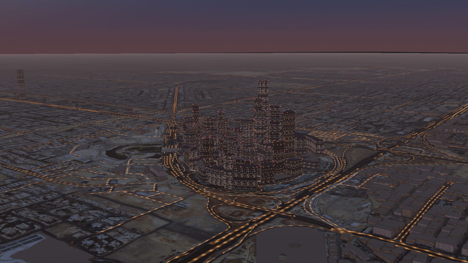 مركز الملك عبدالله المالي (كافد) · Blender · مساء