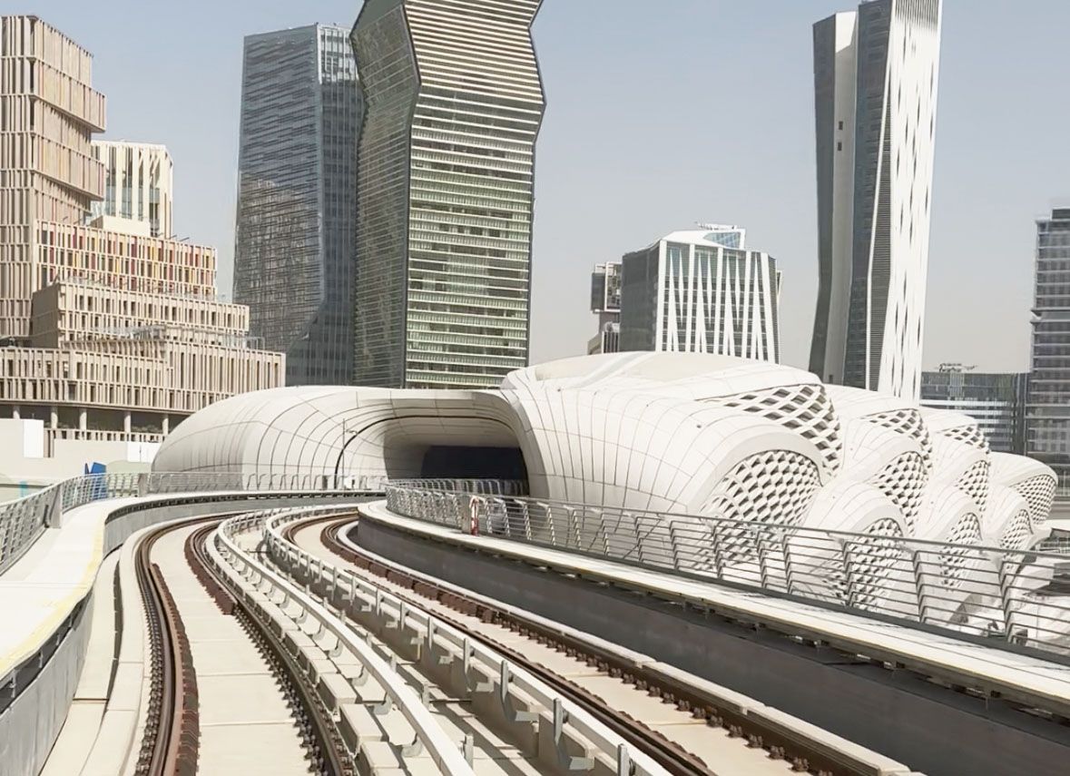 KAFD Metro Station with KAFD monorail track