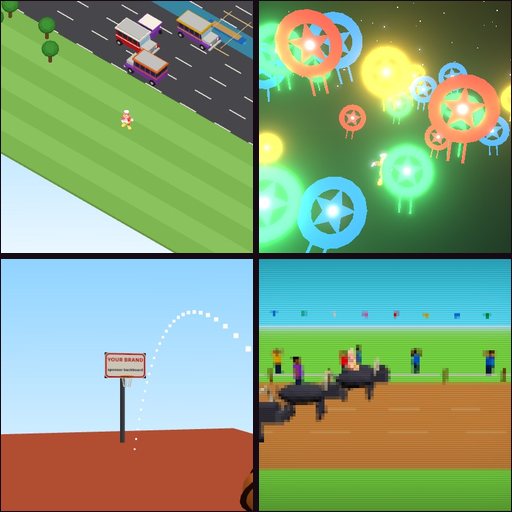 Four of the Jollibee Arcade games