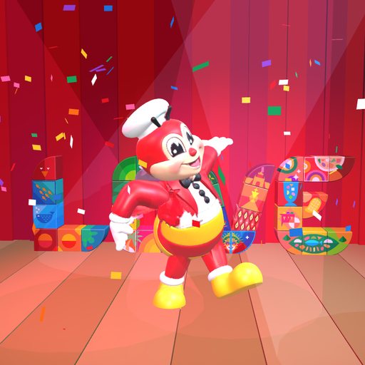 Jollibee dancing on the fiesta stage