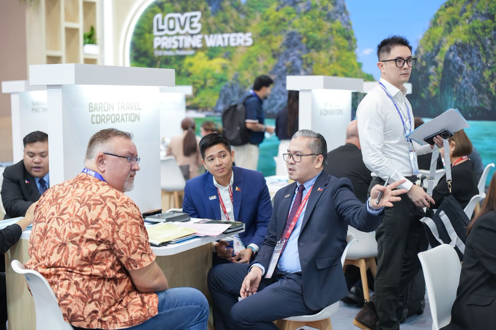Buyer meetings at the tables of the Philippine pavilion