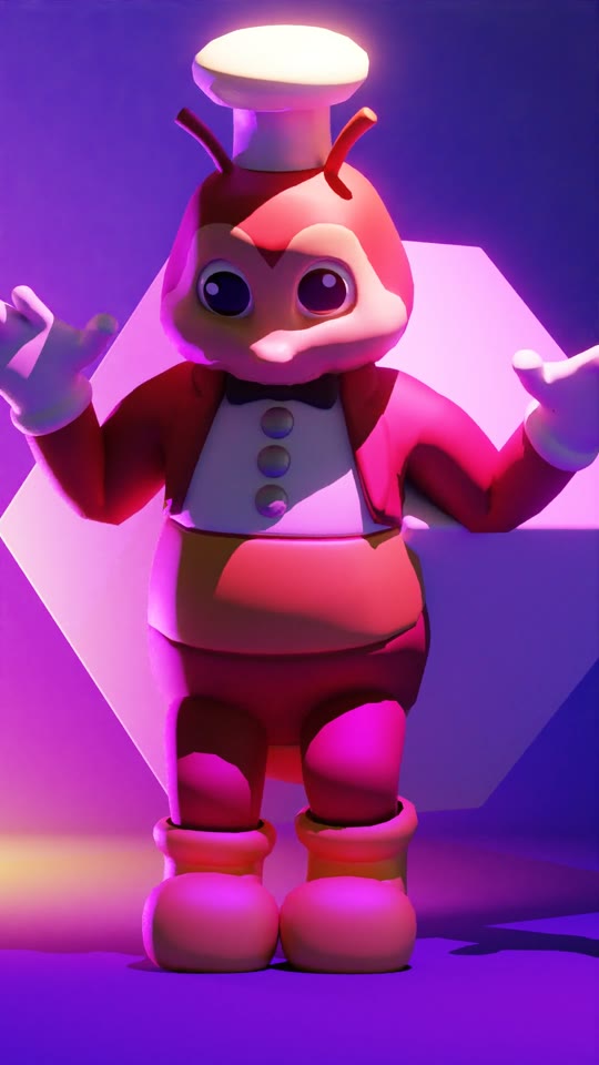 Jollibee dancing under purple light