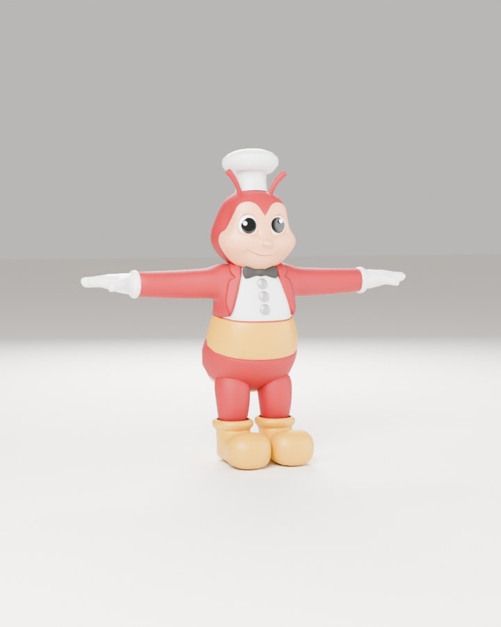 The 2023 commissioned Jollibee model in a T-pose