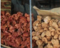 Chicharon pork cracklings on display