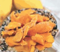 Plate of dried mango slices