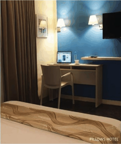 Pillows Hotel room interior
