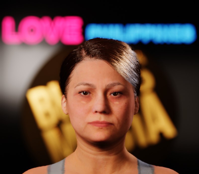 MetaHuman of Sara Duterte with brown hair pulled back
